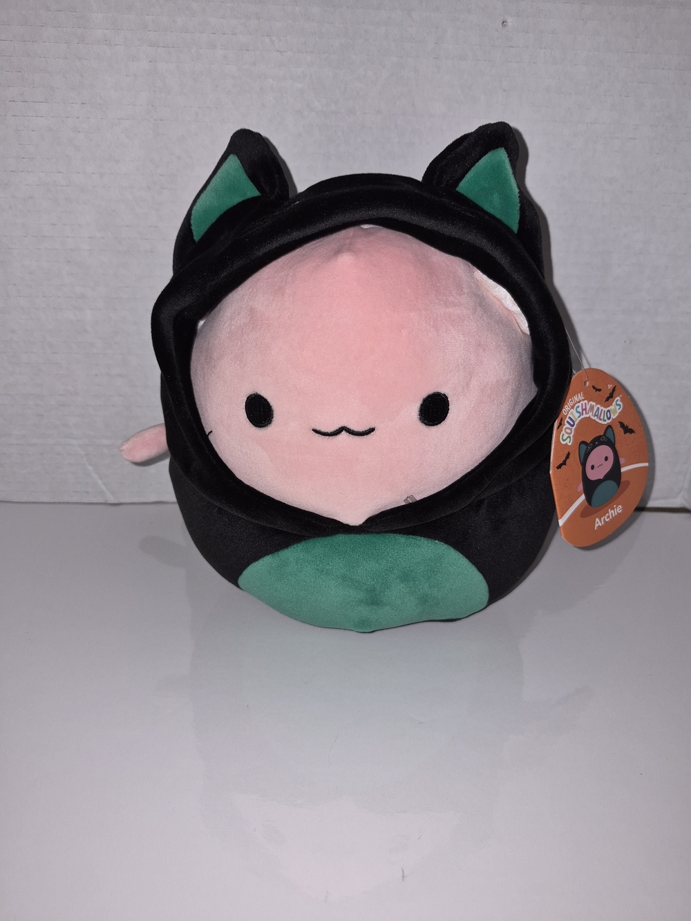Squishmallow 8" Archie the Axolotl in Cleo Black Cat Halloween Costume
